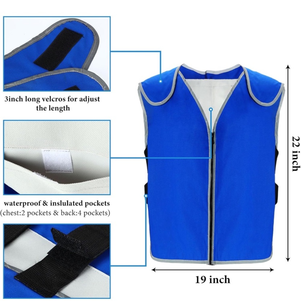 Cooling Vest Ice Vest for Hot Weather Summer Cool Vest Adjustable Reflective